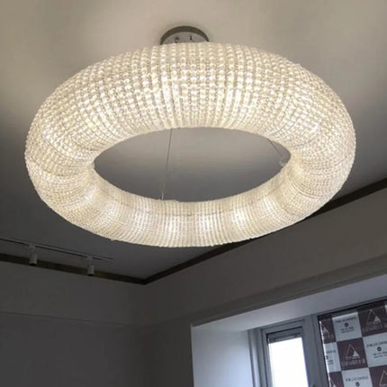 Lustre LED en cristal avec finition chrome doré pour intérieur élégant — LZ4X9T