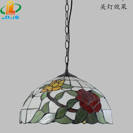 Lustre en verre décoratif motif pivoine style européen moderne — LZ4X9T2