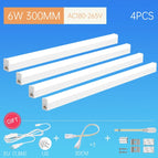4pcs 6W and plug / 1.8m EU Plug / Cold White