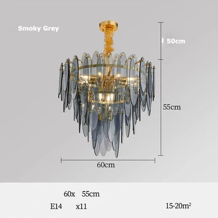 Lustre Art Déco en fer et verre pour éclairage moderne — LZ4X9T