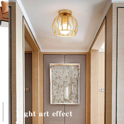 Plafonnier LED rétro en métal doré pour balcon et couloir — LZ4G7Q2