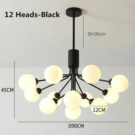 Lustre suspension boule en verre design nordique moderne LED — LZ4X9P2