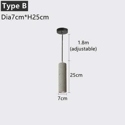 Suspension LED en béton au style industriel moderne — LZ4X9P