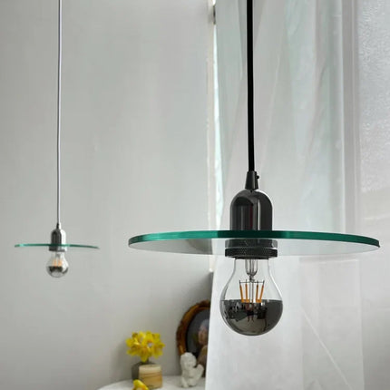Lustre suspension rétro en verre clair pour café et bar — LZ4X9M