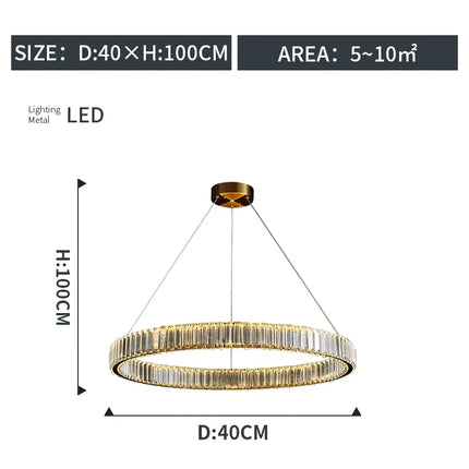 Lustre moderne en cristal élégant et raffiné haut de gamme — LZ4P9X