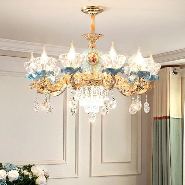 Lustre suspendu moderne en cristal et métal — LZ4QJ7M2