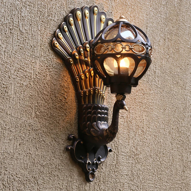 Applique murale LED paon style européen rétro pour intérieur et extérieur — LZ4X9T2
