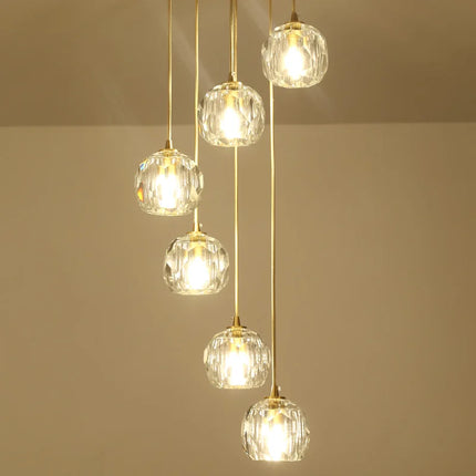 Suspension en cristal K9 et cuivre au design nordique créatif — LZ4B7X