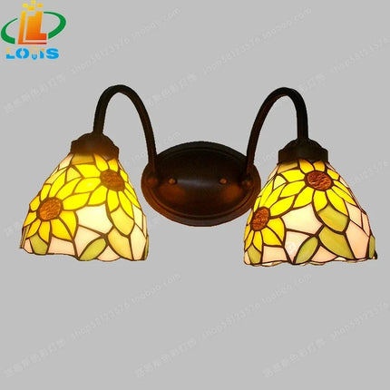 Applique murale rétro style Tiffany avec éclairage vitrail pour bar et restaurant — LZ4X9Q2