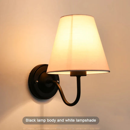 Applique murale LED rétro américaine en tissu avec abat-jour européen — LZ4X9P2
