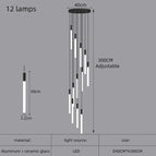 12 lampes / Noir / Lumière blanche