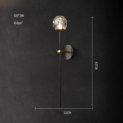Applique murale en cuivre avec cristal et pierre décorative — LZ4X9Q