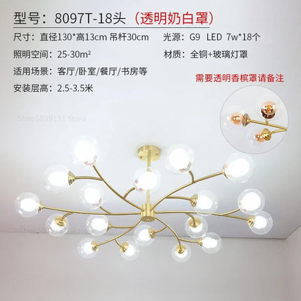 Lustre suspension LED moderne style moléculaire nordique — LZ4X9P2