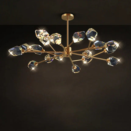 Lustre en cristal et cuivre au style art déco moderne — LZ4X9T2P
