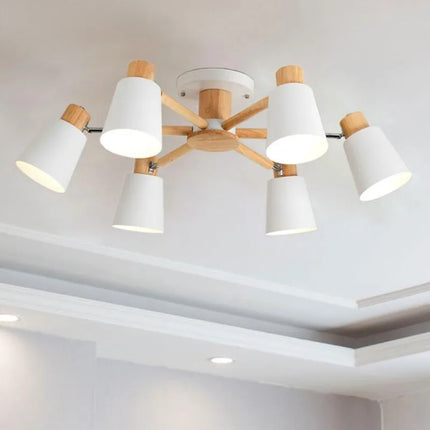 Lustre suspension nordique en bois massif au design moderne — LZ4X9T