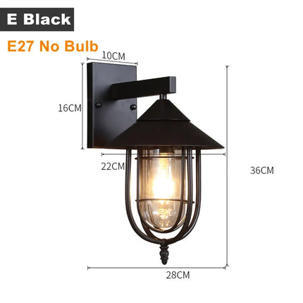 Applique murale LED rustique en fer vintage pour intérieur et extérieur — LZ4X9P2
