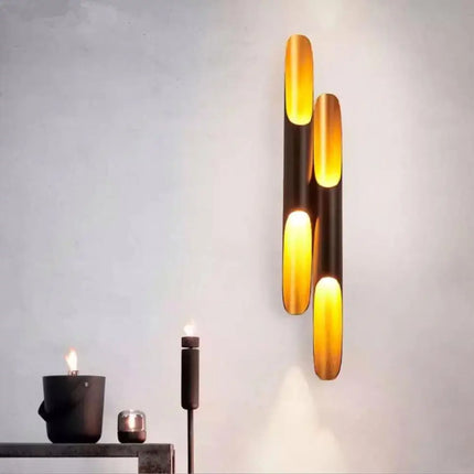 Applique murale Coltrane LED 2 lumières noir et doré en aluminium — LZ4X9B