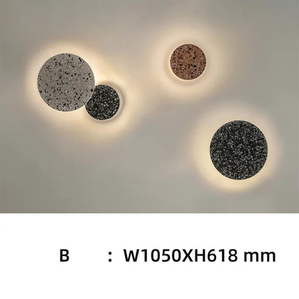Applique murale LED ronde étanche pour jardin et terrasse en terrazzo et acrylique — LZ4X9P2