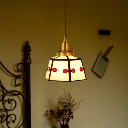 Suspension rétro en verre teinté style japonais pour intérieur — LZ4X9M