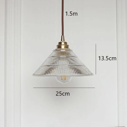 Suspension vintage en verre rayé style nordique — LZ4QJ7