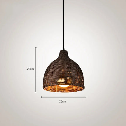 Suspension en rotin et bambou style asiatique rustique pour intérieur — LZ4X9M
