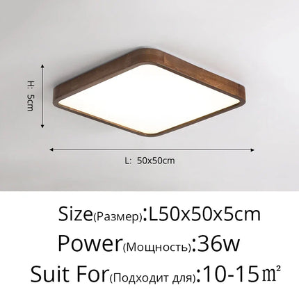 Plafonnier moderne LED bois acrylique