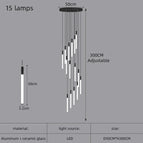 15 lampes / Noir / Lumière blanche