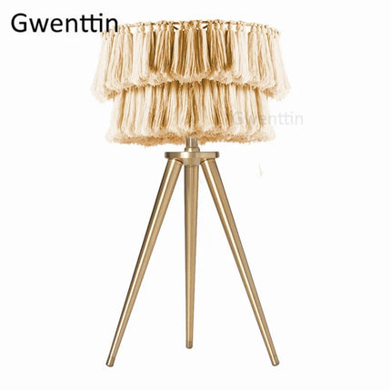 Lampadaire décoratif en fil de soie avec trépied style nordique — LZ4X9M