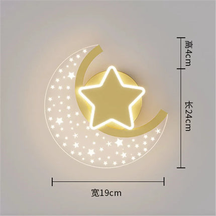 Applique murale LED en forme d’étoile et lune pour déco intérieure — LZ4X9T2