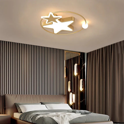 Plafonnier LED créatif forme étoile dorée style nordique intérieur — LZ4X9P2