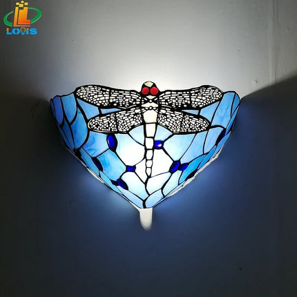 Applique murale en verre style Tiffany libellule pour décoration intérieure — LZ3V9QX