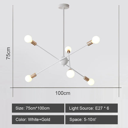 Lustre suspension LED style industriel spoutnik créatif — LZ4X9J
