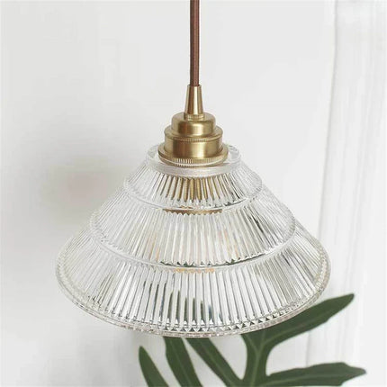Suspension vintage en verre rayé style nordique — LZ4QJ7