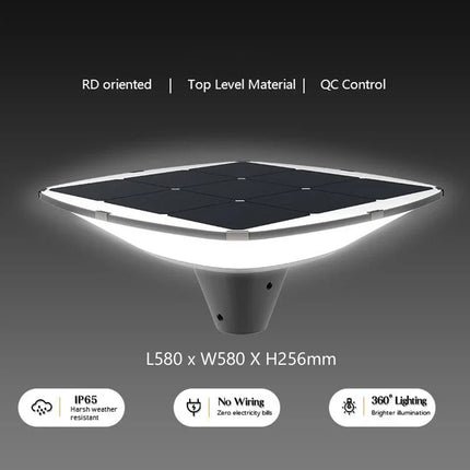 Lampadaire solaire extérieur 360° avec capteur crépuscule-aube — LZ4X9P