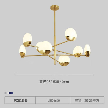Lustre LED en verre au design créatif pour intérieur élégant — LZ4P9X