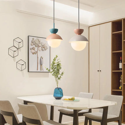 Suspension créative avec abat-jour en verre et câble long — LZ4X9T