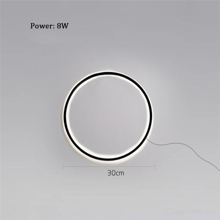 applique murale à led en forme d'anneau pour décoration moderne