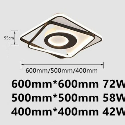 plafonnier led carré moderne à intensité variable pour intérieur maison