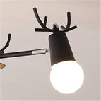 Noir / 8 têtes de lampe
