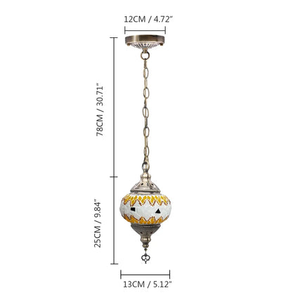 Suspension artisanale en verre mosaïque style méditerranéen — LZ4X9QJ