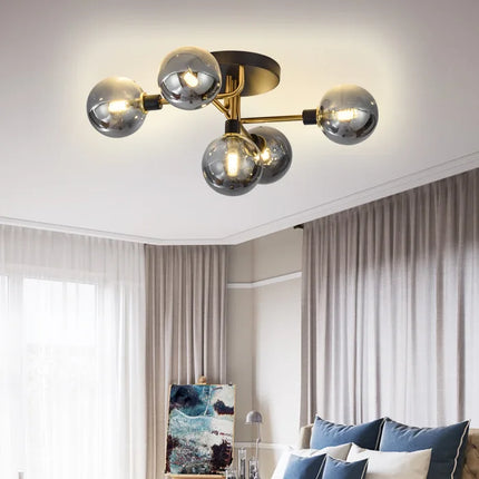 Lustre moderne en verre gris fumée pour intérieur — LZ4X9P2