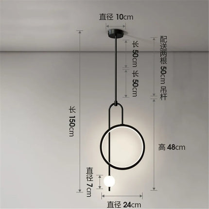 Suspension LED anneau au design nordique pour intérieur moderne — LZ4X9P2