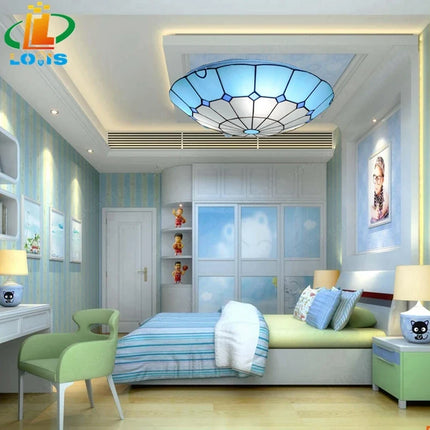 Plafonnier en verre teinté style Tiffany pour chambre enfant princesse — LZ4XJ9
