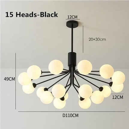 Lustre suspension boule en verre design nordique moderne LED — LZ4X9P2