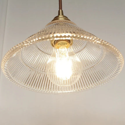 Suspension vintage en verre rayé style nordique — LZ4QJ7