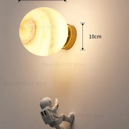 Applique murale enfant design astronaute avec étoiles et lune — LZ4X9P