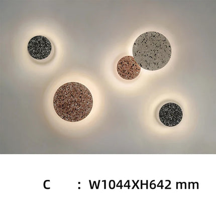 Applique murale LED ronde étanche pour jardin et terrasse en terrazzo et acrylique — LZ4X9P2