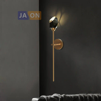 Applique murale LED postmoderne en cuivre et cristal — LZ4X9T1