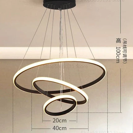 Lustre moderne LED en acrylique avec anneau lumineux — LZ4T9X