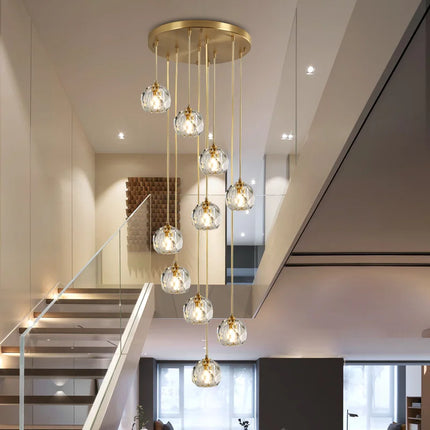 Suspension en cristal K9 et cuivre au design nordique créatif — LZ4B7X